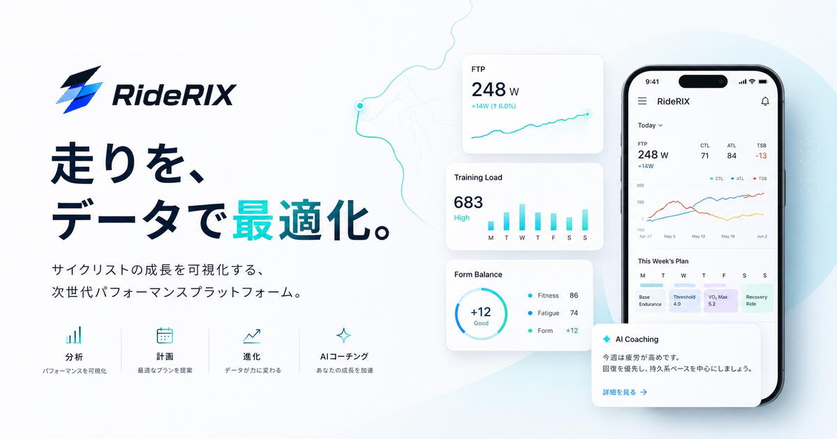 RideRIXのトレーニング管理イメージ